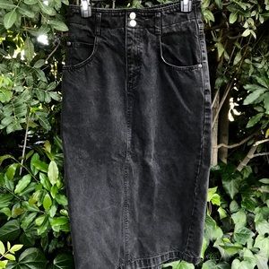 Vintage Old Navy Black Jean Maxi Skirt